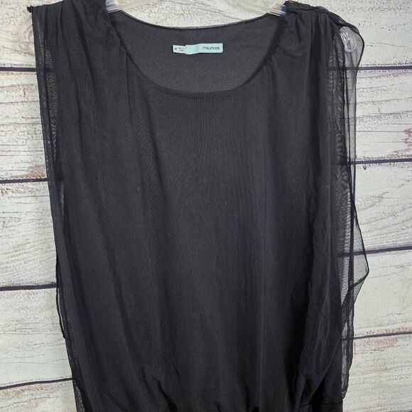 Maurices Black Mesh Ruched Sleeveless Top M - Picture 2 of 7